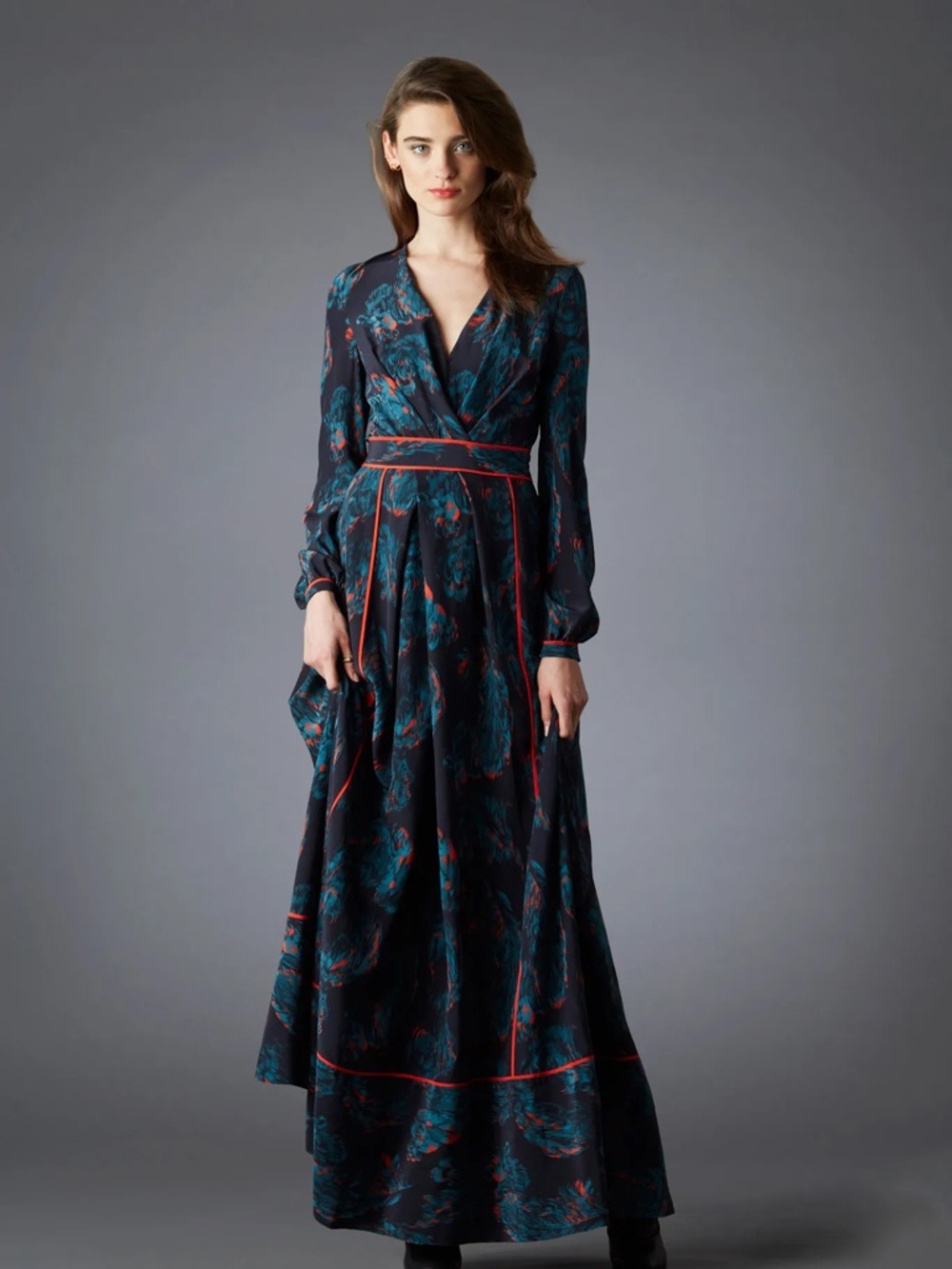Marchesa Voyage  silk maxi dress